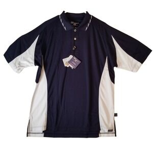 Pro Celebrity Polo shirt Men's Size Large actual XXL White & Blue NWT